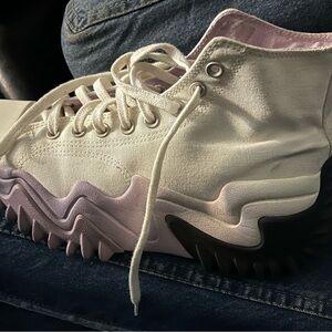 Stylish White and Pink Women's Sneakers